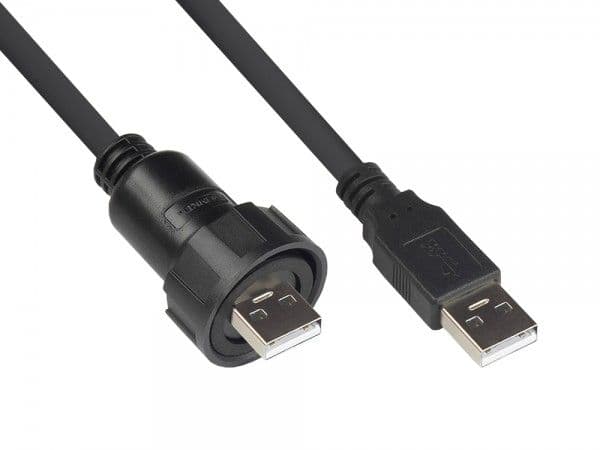 Alcasa IC04-U201, 1 m, USB A, USB A, USB 2.0, Sort