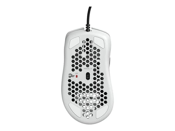 Glorious Model D - Mus - optisk - 6 knapper - kablet - USB 2.0 - matt hvit