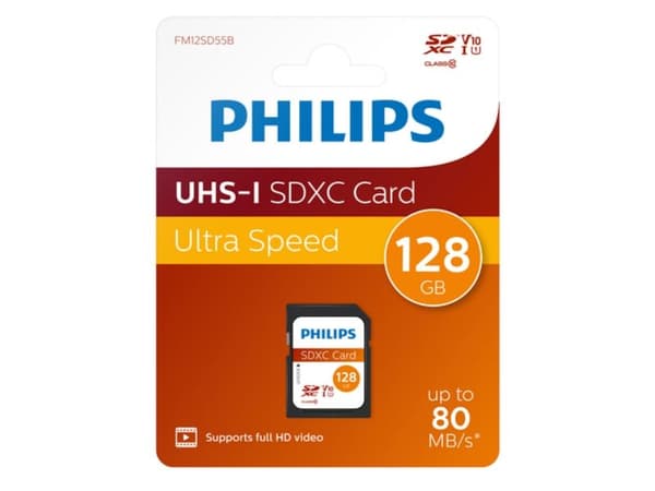 Philips FM12SD55B - Flashminnekort - 128 GB - UHS Class 1 / Class10 - SDXC