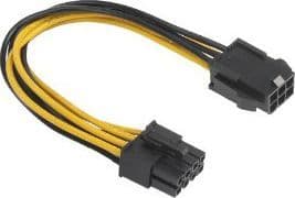 Akasa - Strømadapter - 6-pins PCIe-strøm til strøm 8-pin +12V - 15 cm