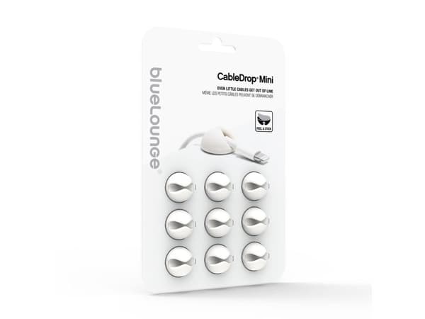 Bluelounge CableDrop Mini - Kabelklämmor - vit (paket om 9)