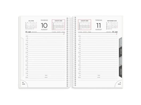 Dagkalender hvid PP-plast 2026