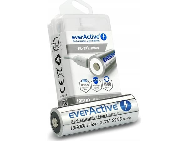 EverActive 18500-batteri 3,7V Li-ion 2100 mAh USB-C