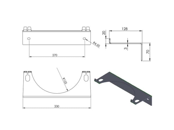 Pro-Line Kaasupullon pidike, 250 mm, 1 kpl.