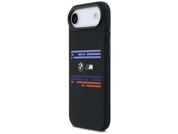 BMW M Silicon Horizontal Line MagSafe -kotelo Apple iPhone Airille, musta