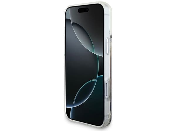 Guess Liq. Glitter 4 Charms-deksel til iPhone 17 Pro Max - Gull