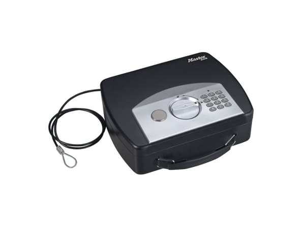 MASTER LOCK P008EML, Bærbar safe, Sort, Kode, 2,17 l, Stål, 4 mm
