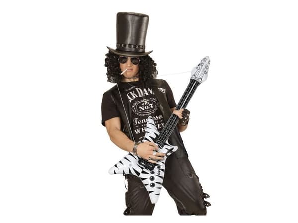 Uppblåsbar vit zebragitarr