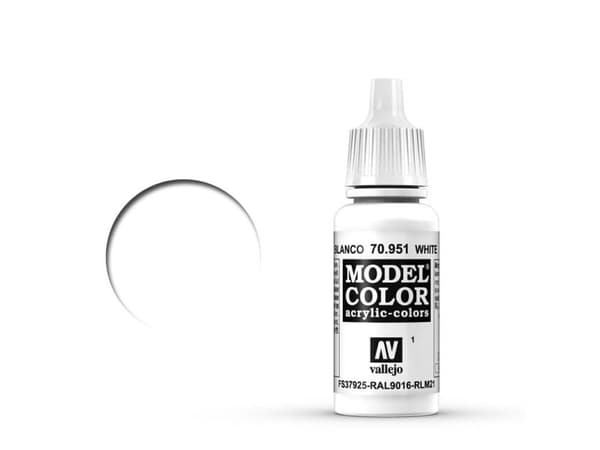 Vallejo 70.951, 17 ml, Vit, Matt, Flaska |