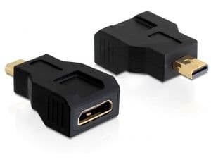 Delock Adapter High Speed HDMI with Ethernet - HDMI-sovitin - mini HDMI hun til mikro HDMI han