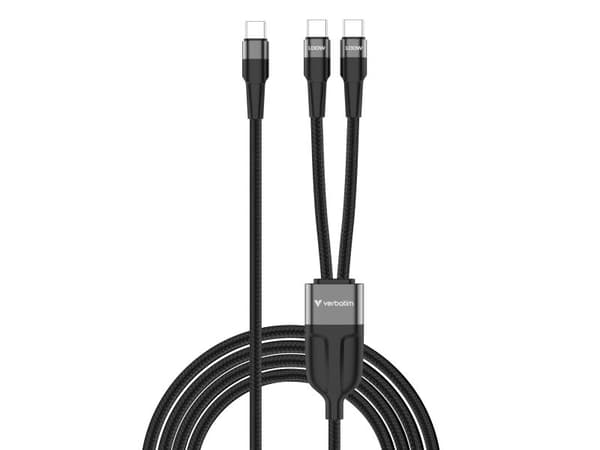 Verbatim Sync&Charge USB-C to Dual cable 100W 150cm grey