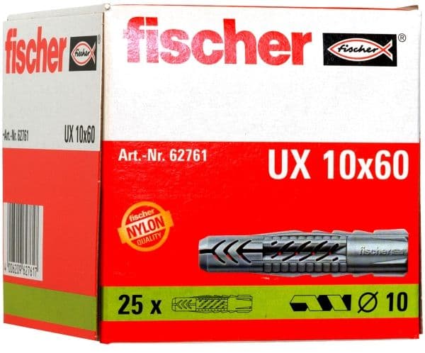 Fischer universalplugg UX 10x60, 25 st