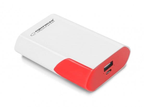 Esperanza EMP111WR, rød, hvit, universal, rektangulær, 6000 mAh, USB, 6 t