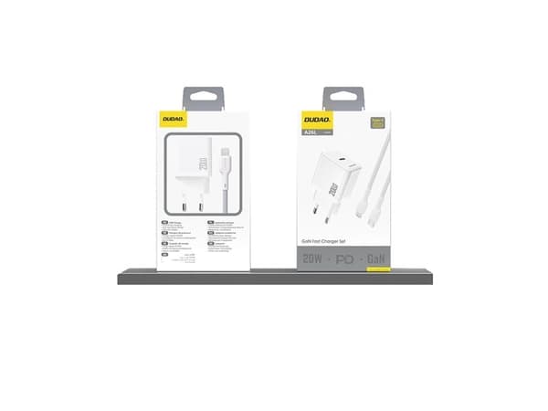 Dudao A26EU Adapter 20Watt GaN 1xUSB-C Hvid