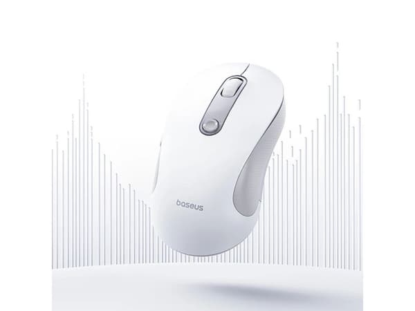 Baseus F02, RF Trådlös, 1600 DPI, Vit