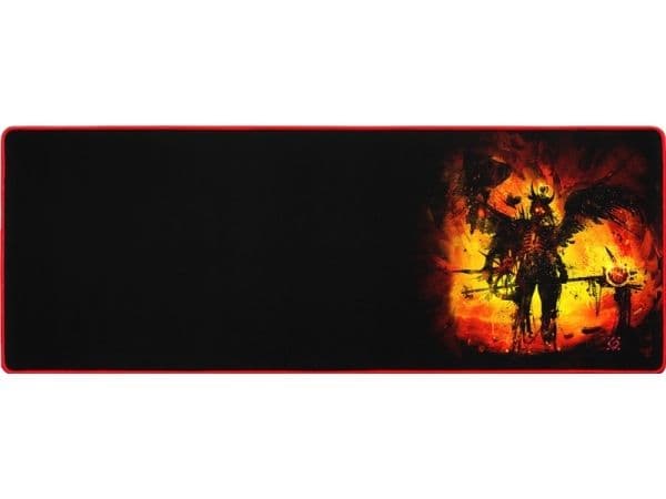 Defender WARRIOR, Sort, Bilde, Stoff, Gummi, Antiskliunderlag, Musematte til gaming