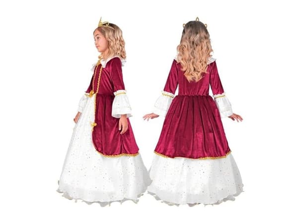Vinröd prinsessklänning maskeradkostym