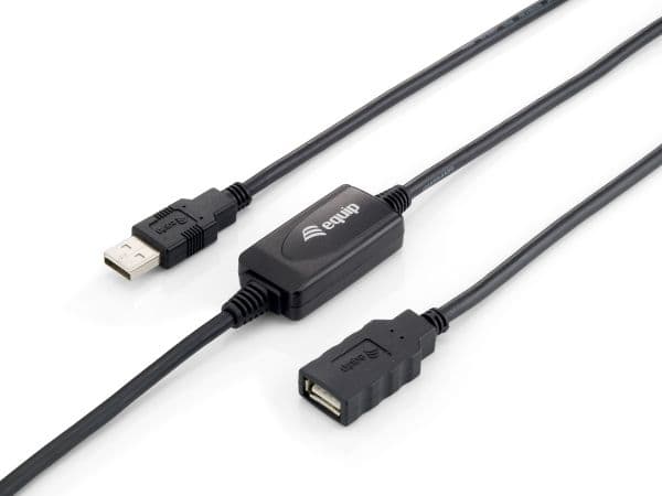 Equip 133310, 10 m, USB A, USB A, USB 2.0, Hanstik/Hunstik, Sort