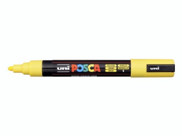POSCA PC-5M, Gul, Multifärg, 1 färger, Medium, Vattenbaserat bläck, Rundad spets