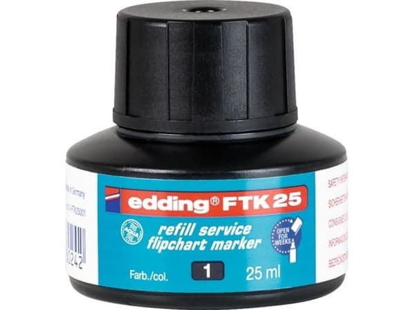Edding uudelleentäytettävä fläppitaulumerkintämuste e-FTK 25 EDDING, musta