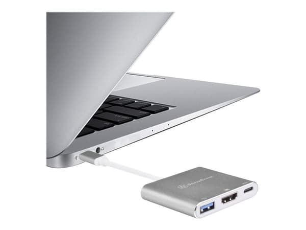 SilverStone EP08 - Ekstern videoadapter - USB-C 3.1 - HDMI - koksgrå