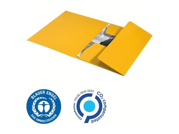 3-flap mapp Leitz Recycle A4 kartong gul - (10 st.)