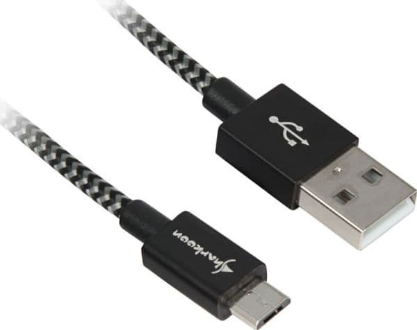 Sharkoon USB 2.0 A-B svart/grå 3,0 m - aluminium + flätad