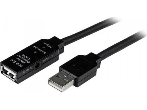 StarTech.com USB 2.0, 35 m, M/F, 35 m, USB A, USB A, USB 2.0, Hankjønn/hunkjønn, Svart