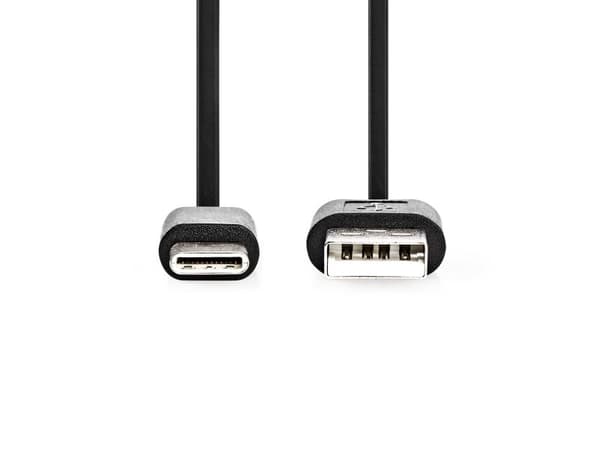 Nedis CCGL60600BK30, 3 m, USB A, USB C, USB 2.0, 0,48 Gbit/s, Sort
