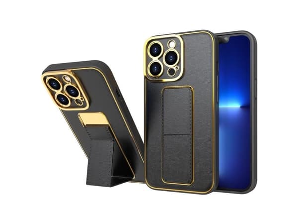 Nytt Kickstand-deksel til iPhone 13 Pro Max med stativ, svart