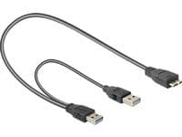 Delock - USB-kabel - USB typ A (hane) till USB (endast ström), Micro-USB typ B (hane) - USB 3.0 - 20 cm