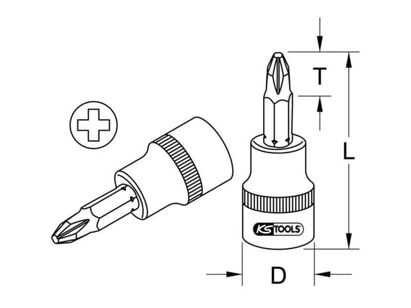 KS TOOLS Werkzeug-maschinen GmbH BRONZEplus bits socket 1/2" PH3 (963.1298)