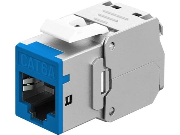 Keystone-modul RJ45 CAT 6A, STP, smal, blå