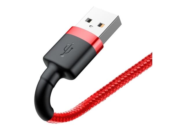 Baseus Cafule USB-A til Lightning-kabel 2.4A QC 3.0 0,5 m - rød