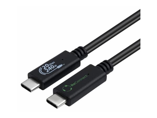 Microconnect ECO-USB3.2CC0.5, 0,5 m, USB C, USB C, USB 3.2 Gen 2x2, Sort
