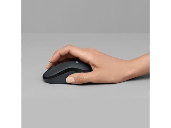 Logitech M220 Silent, Ambidextrous, Optisk, RF Trådlös, 1000 DPI, Kol