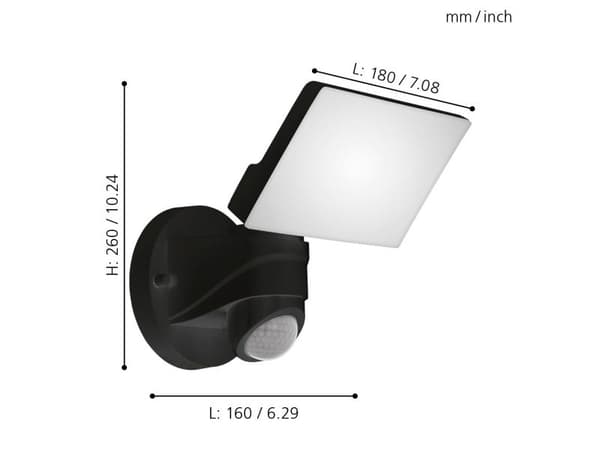 EGLO PAGINO UDE VÆG SENSOR IP44 2300LM SORT