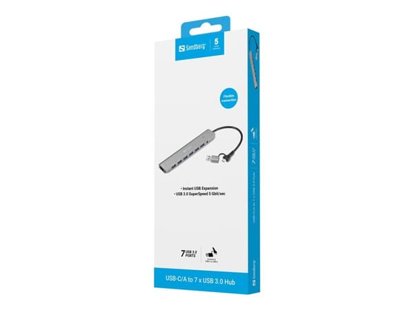 Sandberg USB-C/A to 7 x USB 3.0 Hub