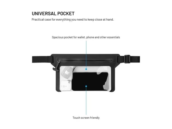 FIXED FIXDR-BT-BK, Pussi, Universaali, 19,1 cm (7.5"), Läpinäkyvä, musta