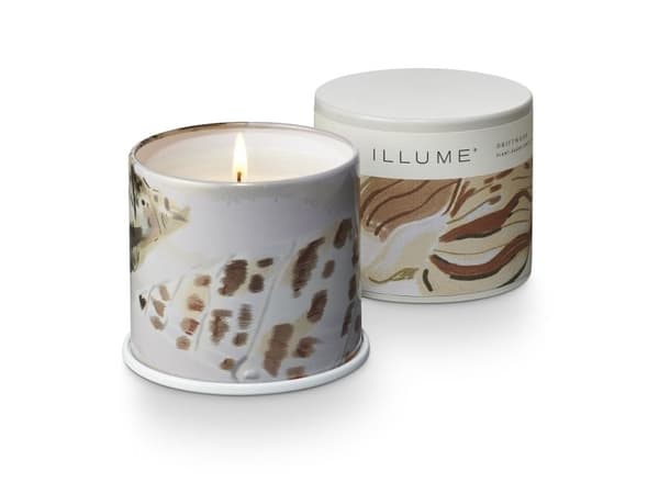 ILLUME Driftwood vanity tin duftlys hvit