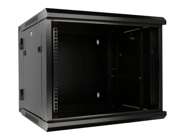 Extralink AZH - Rack skåp - svängtyp - väggmontering - svart - 6U - 19"