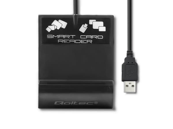 Qoltec Intelligent Smart ID SCR-0636 - SMART-kortleser - USB-C, USB 2.0