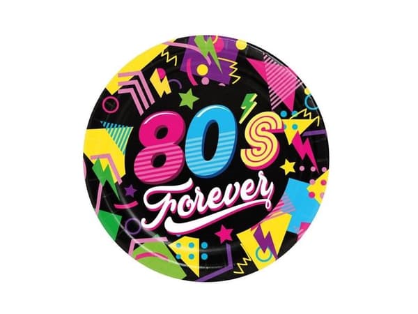 80´s Forever paptallerkner, 23 cm