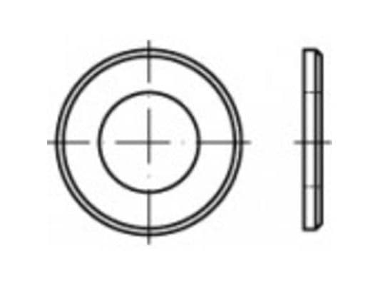 Toolcraft 105364, Flat skive, Stål, Rustfritt stål, Rund, 1,6 mm, 8,4 mm