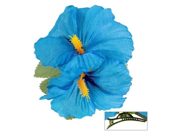 Lyseblå hawaiiblomster med klips