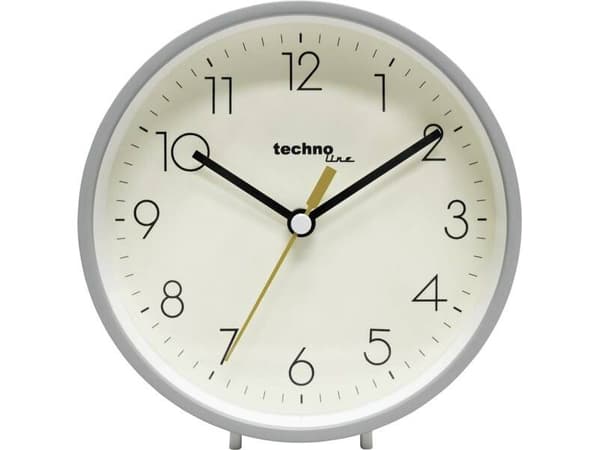 Technoline Model H, Mekanisk väckarklocka, Rund, Grå, Analog, 150 mm, 156 mm