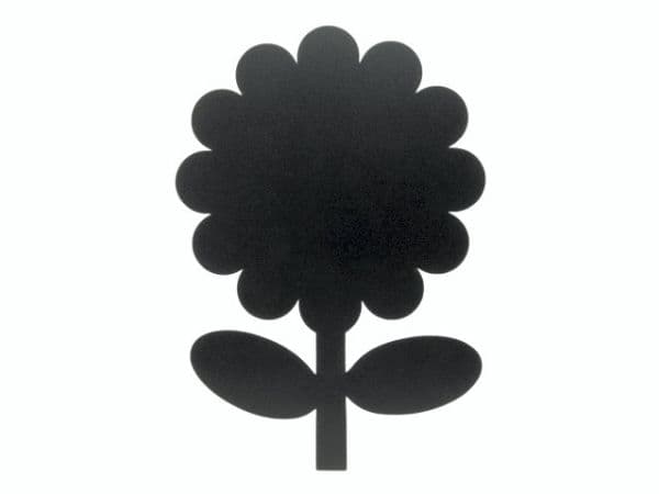Securit® Silhouette Flowers -seinäkilpi, musta