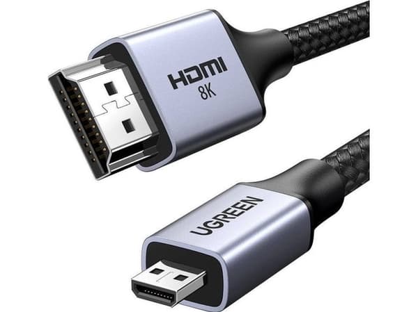 Adapterkabel micro HDMI till HDMI 2.1 8K 2m Ugreen HD164 - grå