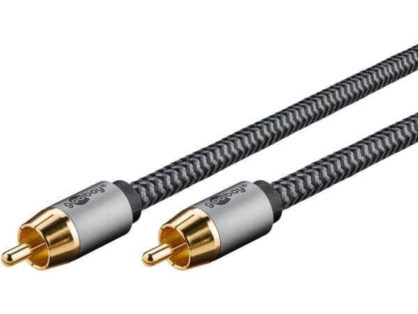 Goobay 65296, RCA, Hankjønn, RCA, Hankjønn, 10 m, Sølv, Sort