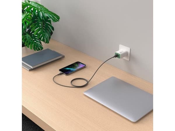 GP Batteries CL1N, 1 m, Lightning, USB A, Hankjønn, Hankjønn, Grå